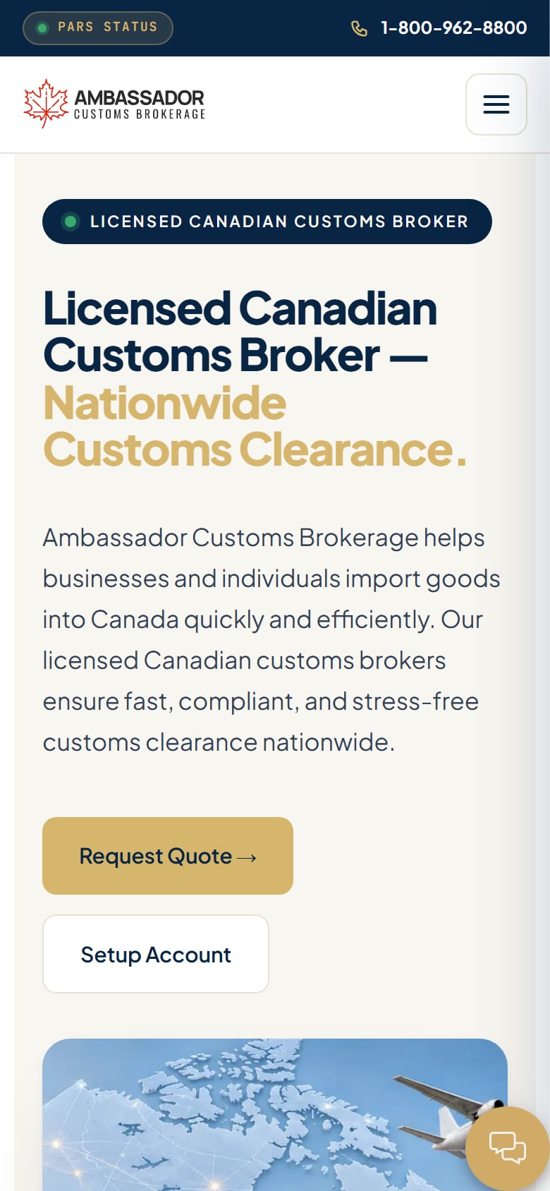 Ambassador Customs Brokerage — mobile homepage