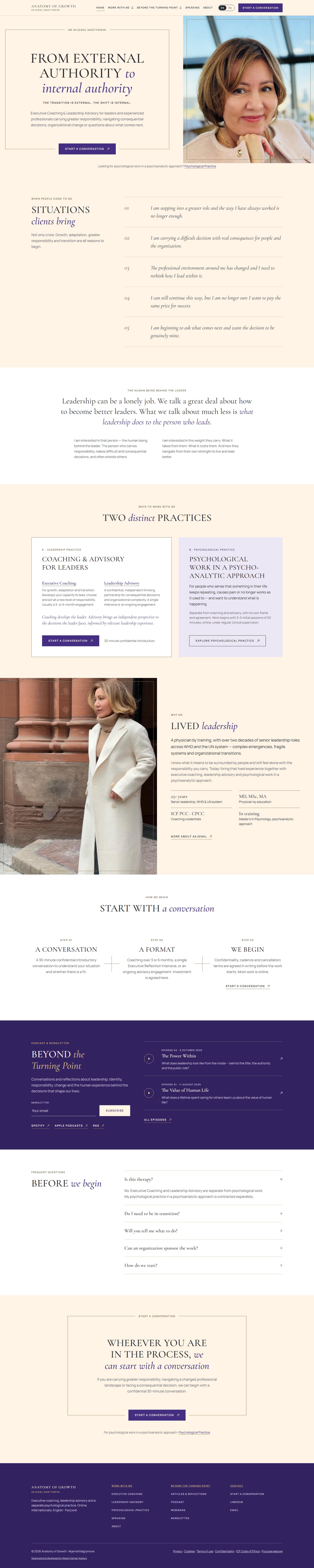 Anatomy of Growth — full-page website screenshot