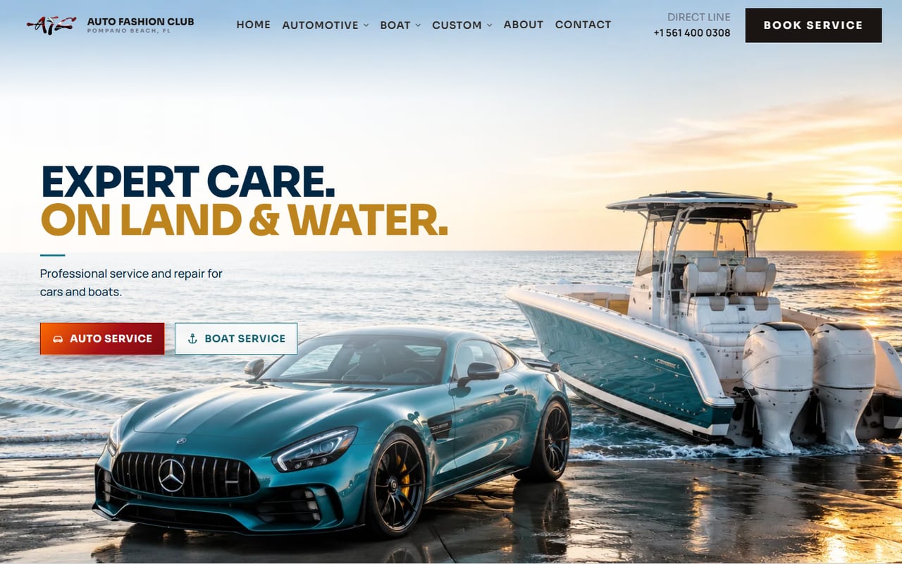 Auto Fashion Club — website screenshot
