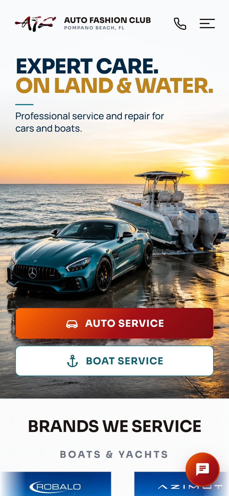 Auto Fashion Club — mobile homepage