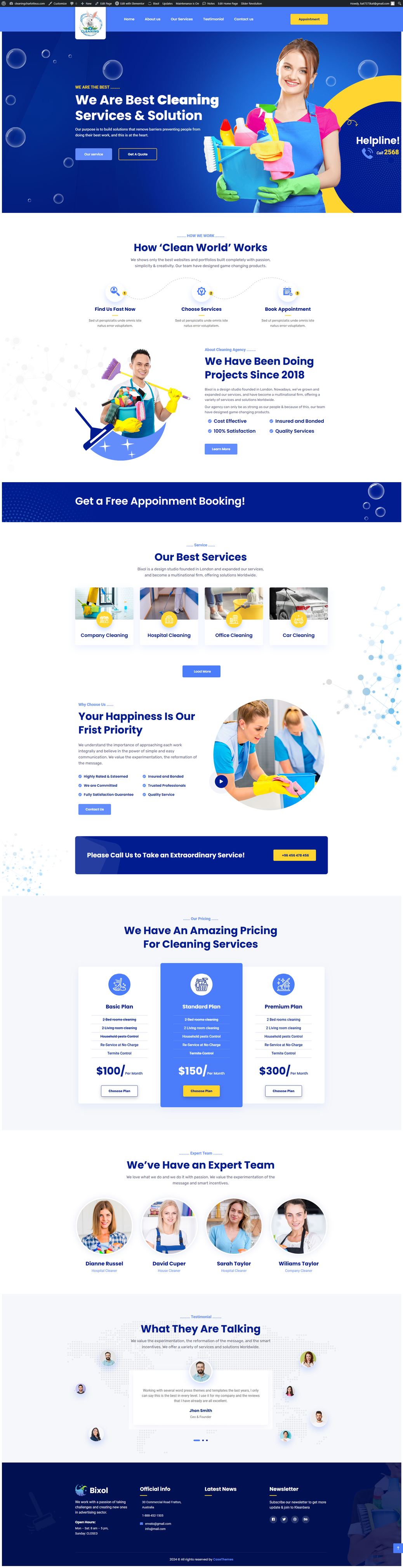 Bcool Cleaning — website screenshot