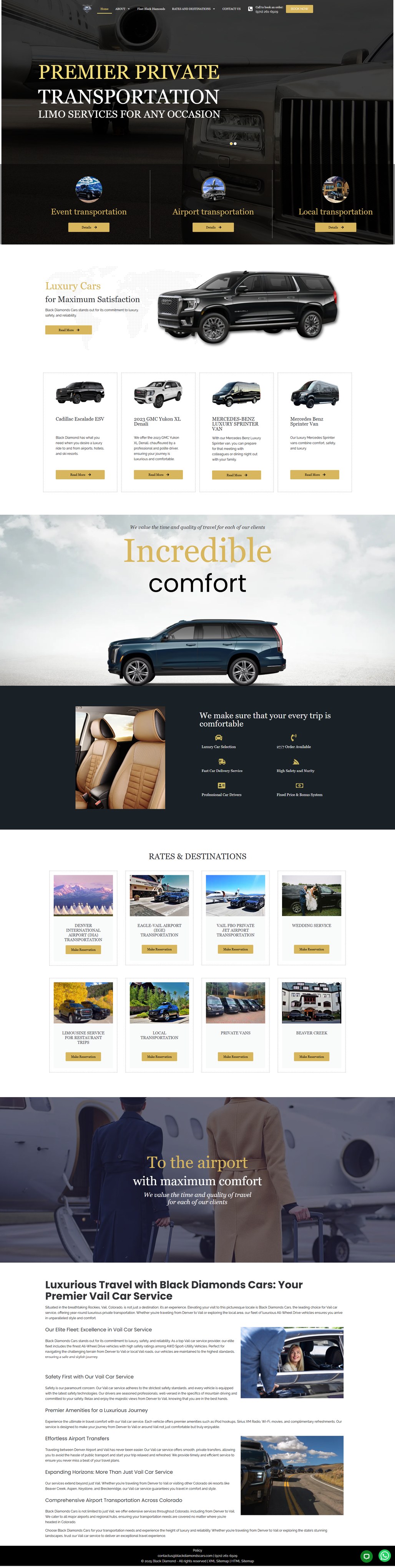 Black Diamonds Vail — website screenshot