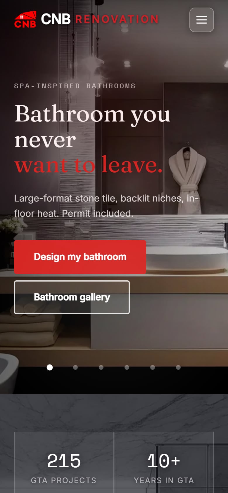 CNB Renovation — mobile homepage