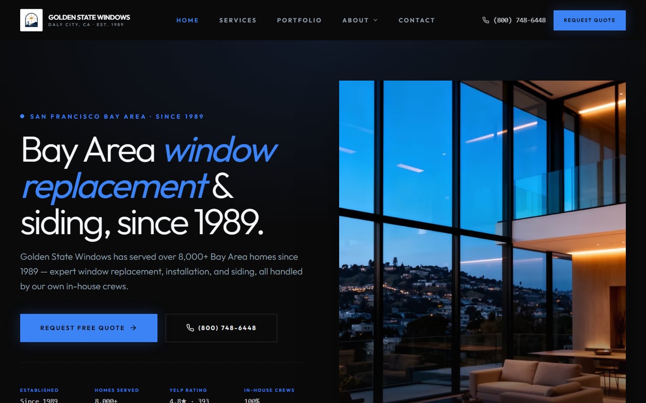 Golden State Windows — website screenshot