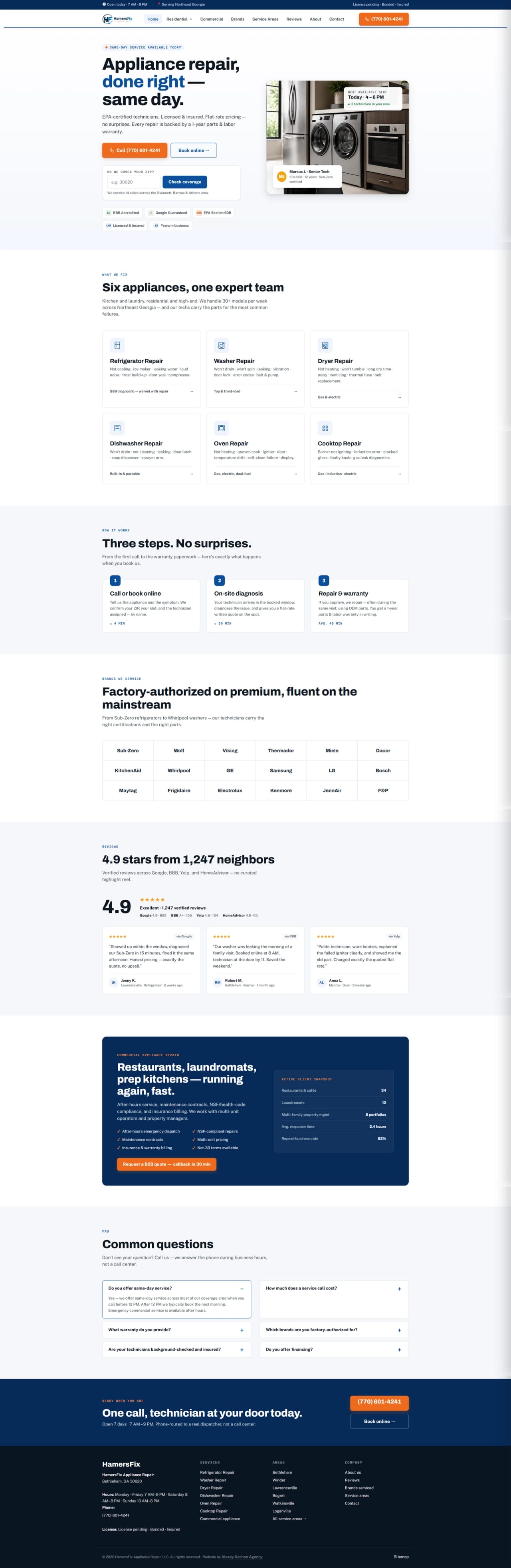 HamersFix — full-page website screenshot