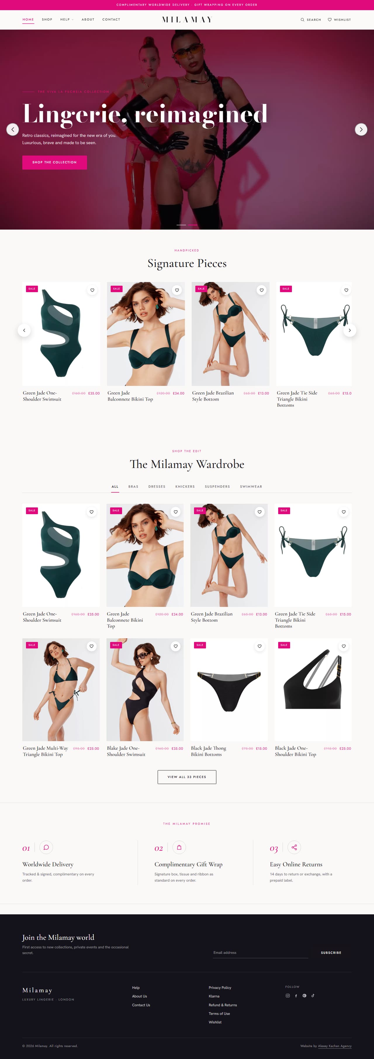 Milamay — full-page website screenshot