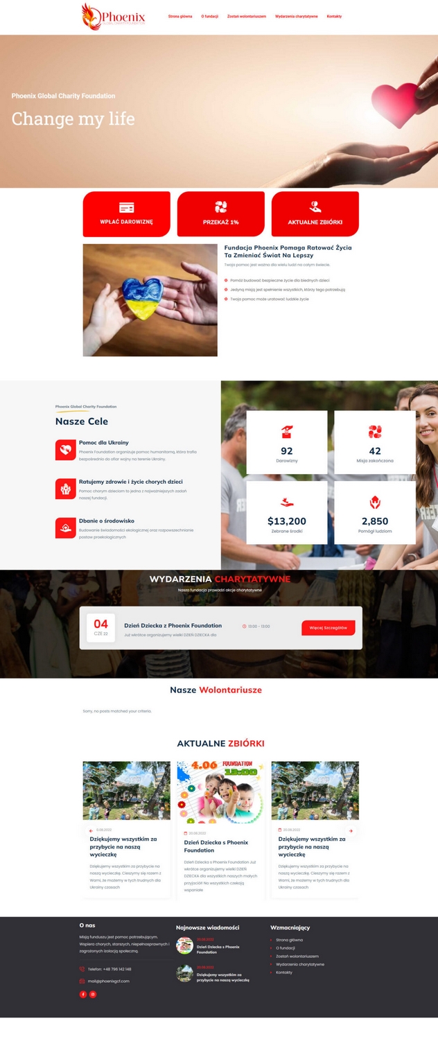 Phoenix Global Charity Foundation — website screenshot