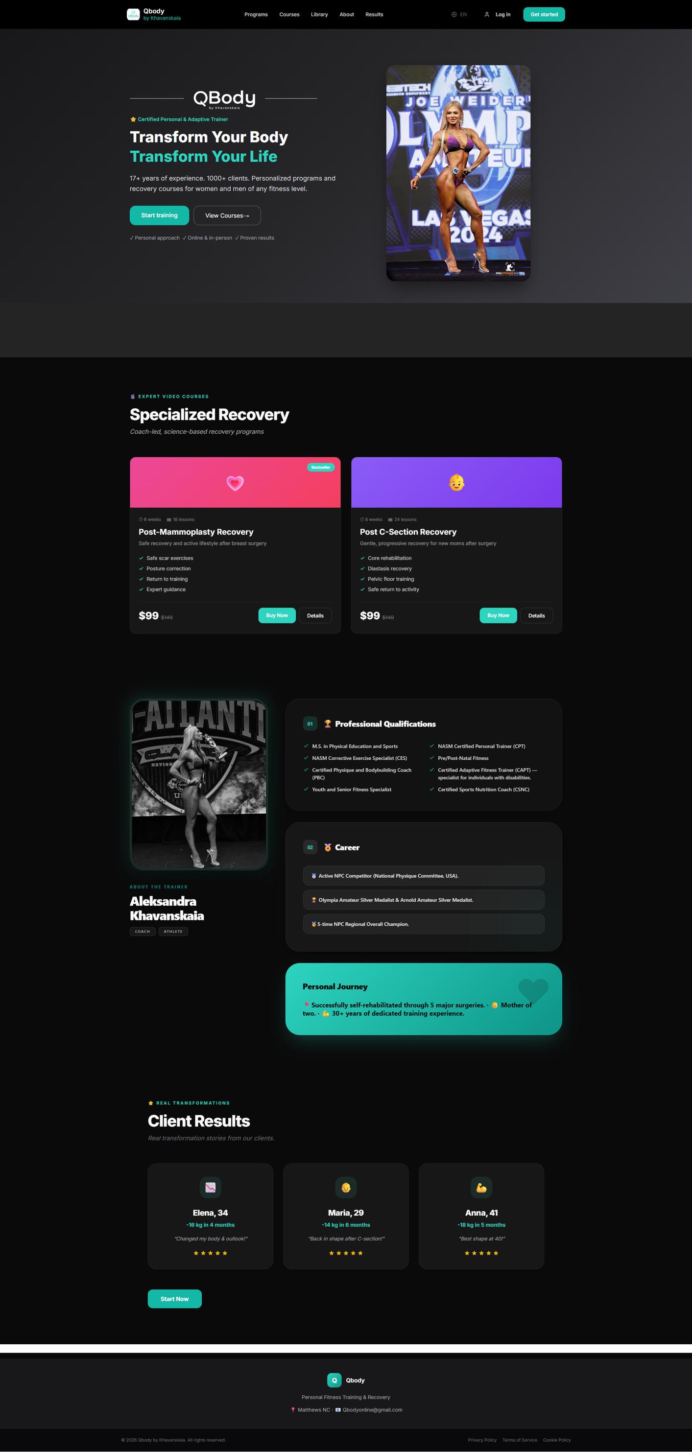 QBody by Khavanskaia — website screenshot