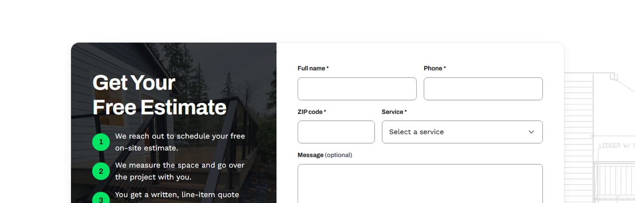 Rabbit Remodeling LLC — Estimate request, redesigned website