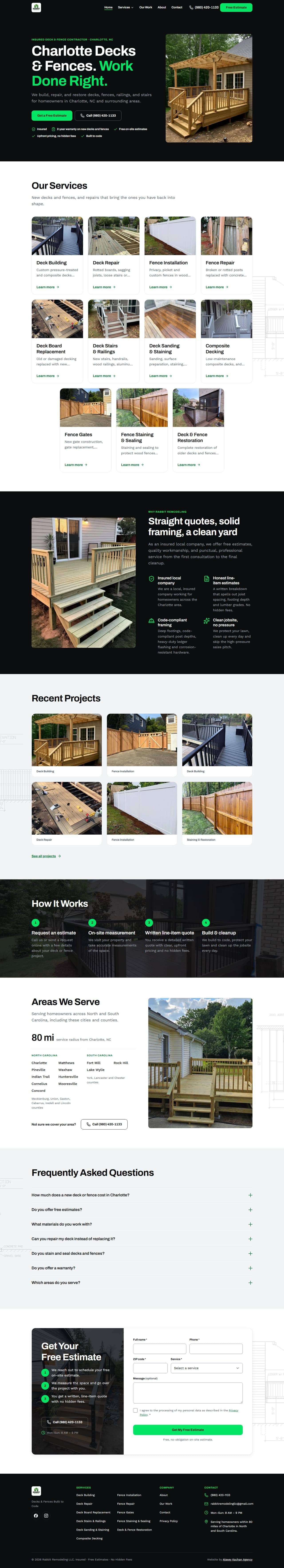 Rabbit Remodeling LLC — full-page website screenshot
