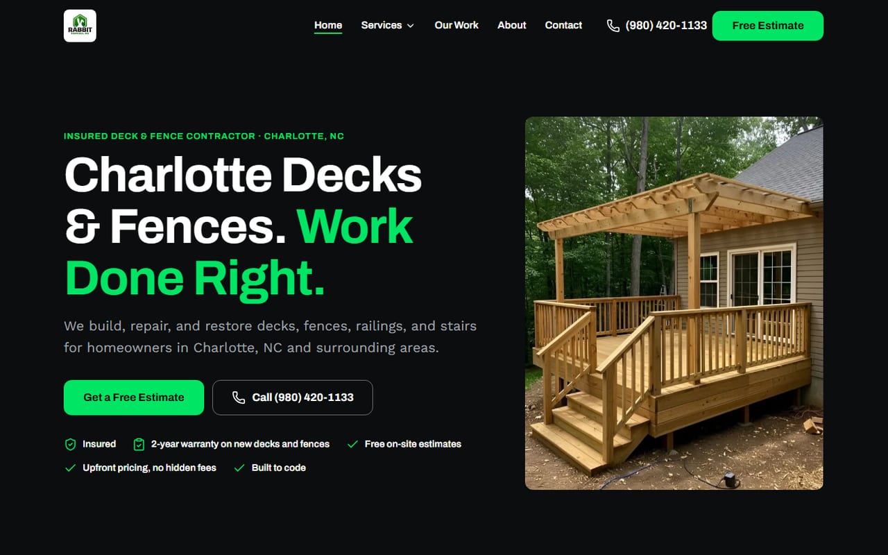 Rabbit Remodeling LLC — website screenshot