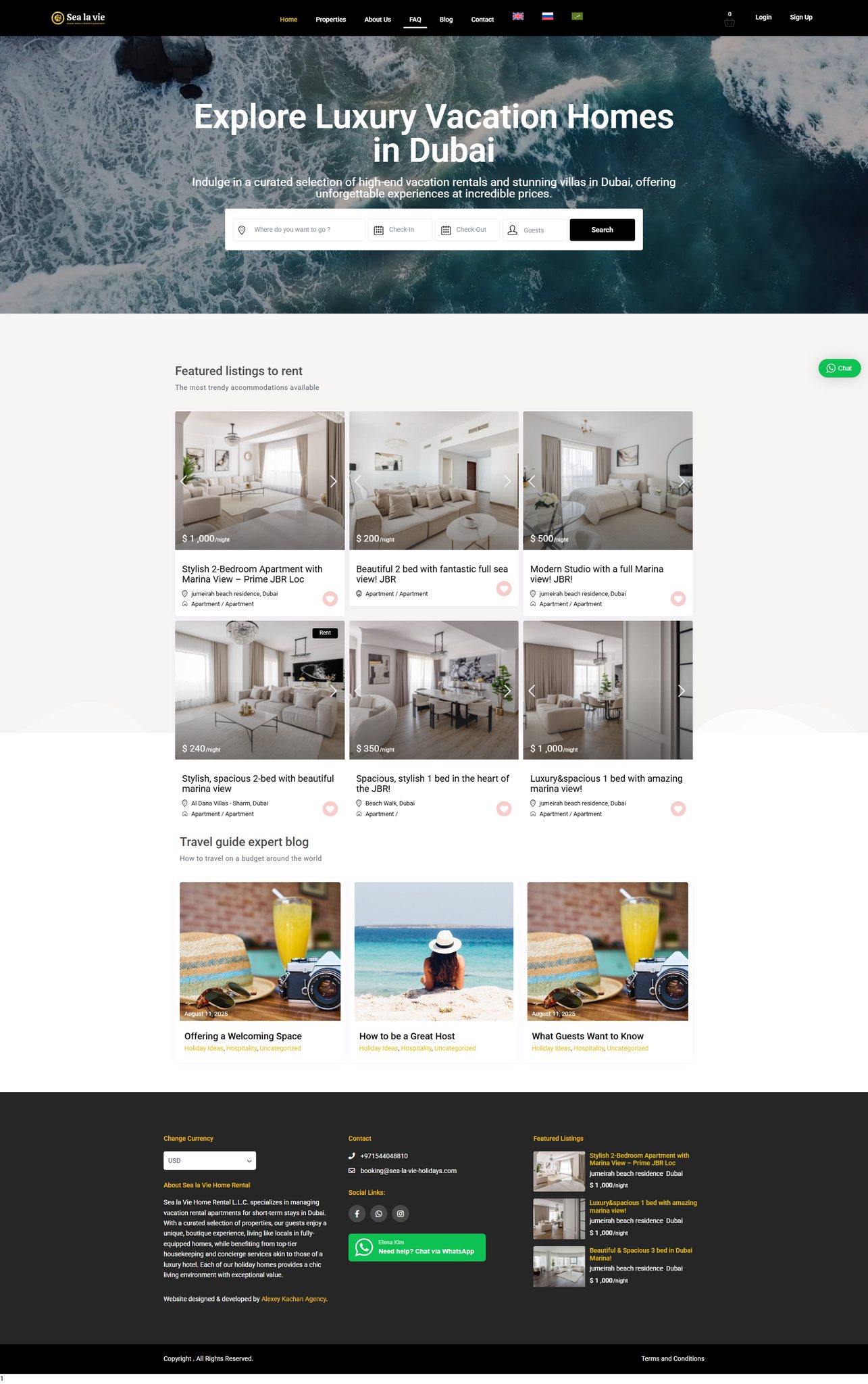 Sea la Vie Home Rental — website screenshot